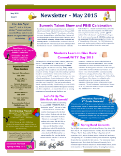 Newsletter &ndash; May 2015 - Johnston Community School District