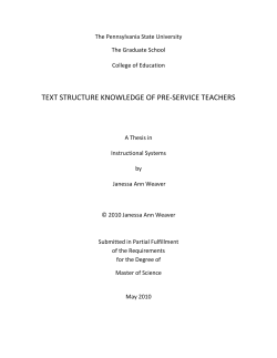 TEXT STRUCTURE KNOWLEDGE OF PRE