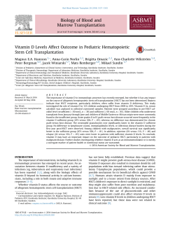 - Biology of Blood and Marrow Transplantation