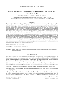 Application of a distributed blowing snow model to the Arctic