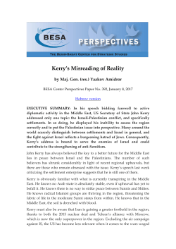 Kerry`s Misreading of Reality - Begin