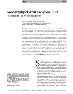 Sonography of Wrist Ganglion Cysts