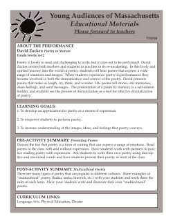 Poetry in Motion 6-12 - Young Audiences of Massachusetts