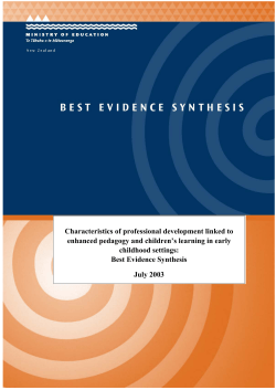 Characteristics of professional development linked to enhanced
