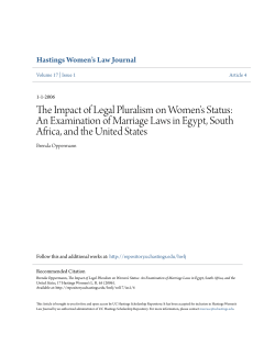 The Impact of Legal Pluralism on Women`s Status