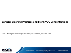 Canister Cleaning Practices and Blank VOC Concentrations
