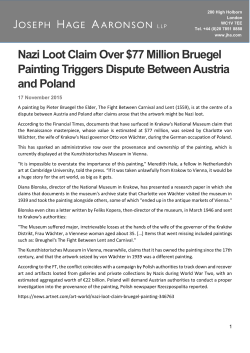 Nazi Loot Claim Over $77 Million Bruegel Painting Triggers Dispute