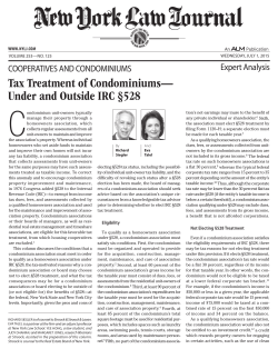Tax Treatment of Condominiums— Under and Outside IRC §528