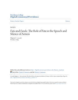 The Role of Fate in the Speech and Silence of Aeneas