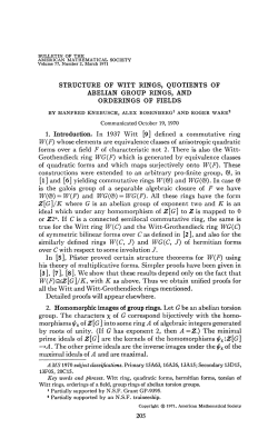 STRUCTURE OF WITT RINGS, QUOTIENTS OF