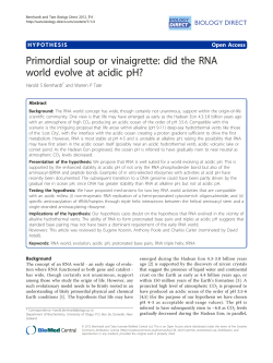 Primordial soup or vinaigrette: did the RNA world