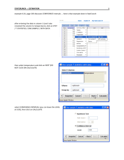 STATCRUNCH &mdash; ESTIMATION 1 example 6.24, page 183