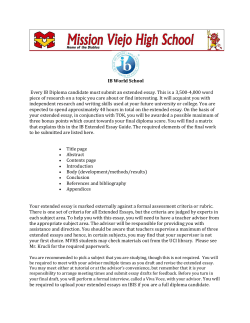MVHS Extended Essay Student Packet