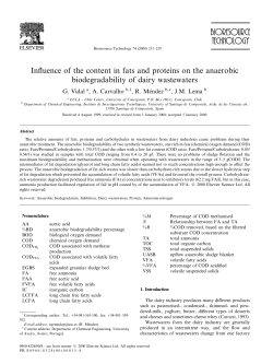 Influence of the content in fats and proteins on