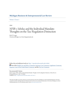 NFIB v. Sebelius and the Individual Mandate