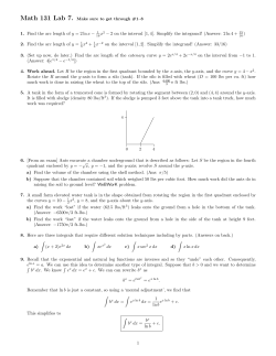 1. Find the arc length of y = 2 ln x - x2