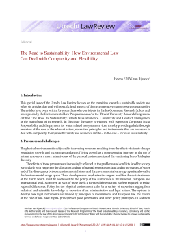 The Road to Sustainability: How Environmental Law Can Deal with