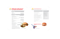 McDonald`s&reg; Meal Choices for People with Diabetes