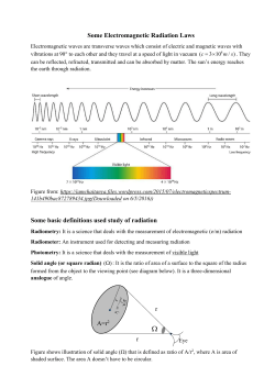Some Electromagnetic Radiation Laws Some basic definitions used