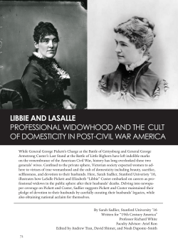 libbie and lasalle professional widowhood and the cult of