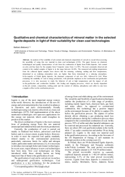 Qualitative and chemical characteristics of mineral matter in the