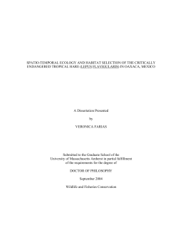 spatio-temporal ecology and habitat selection of the
