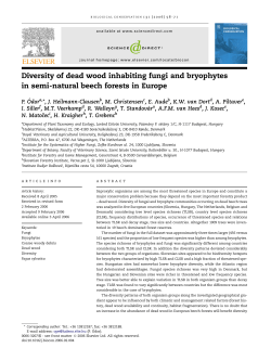 Diversity of dead wood inhabiting fungi and bryophytes in semi