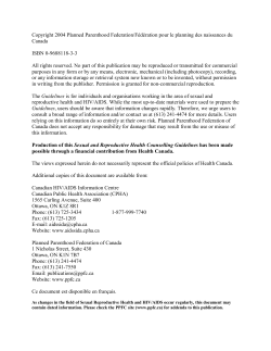 Sexual and reproductive health counseling guidelines