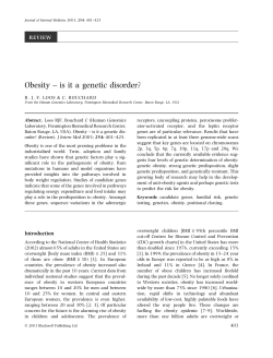 Obesity &ndash; is it a genetic disorder?