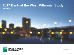 2017 Bank of the West Millennial Study