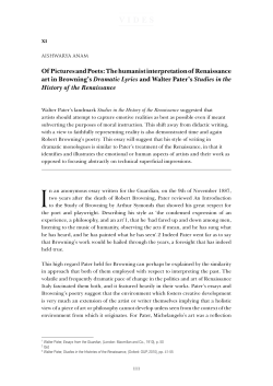 Of Pictures and Poets: The humanist interpretation of Renaissance