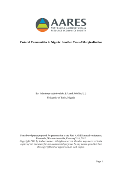 Pastoral Communities in Nigeria: Another Case of