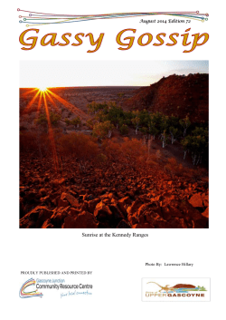 Gassy Gossip August 2014 - Shire of Upper Gascoyne