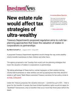 New estate rule would affect tax strategies of ultra