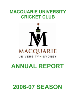 2006/07 - Macquarie University Cricket Club