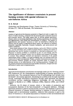 The significance of distance constraints in peasant