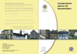 Condensation: Advice for Householders