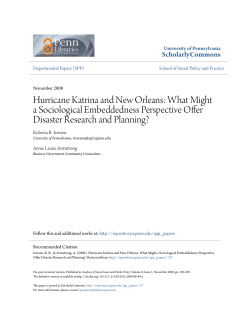 Hurricane Katrina and New Orleans: What Might a Sociological
