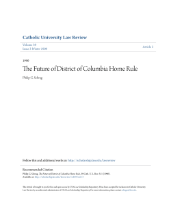 The Future of District of Columbia Home Rule