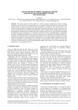 Can the history of energy technology and use educate us for a solar