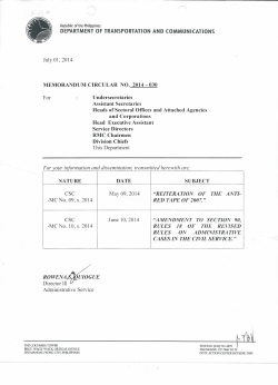 Memorandum Circular No. 2014-030