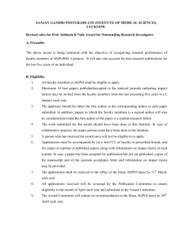 SANJAY GANDHI POSTGRADUATE INSTITUTE OF MEDICAL