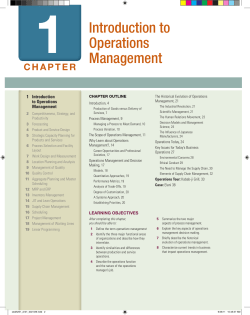 1 Introduction to Operations Management - McGraw
