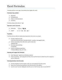 Excel Formulas