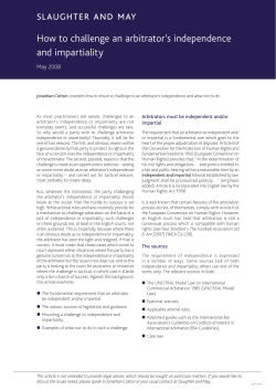 How to challenge an arbitrator`s independence and impartiality