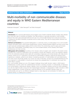Multi-morbidity of non communicable diseases and equity in WHO