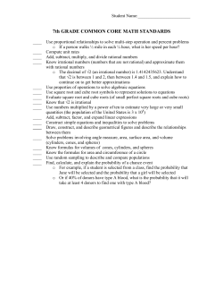 7th GRADE COMMON CORE MATH STANDARDS