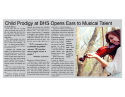 Child Prodigy at BHS Opens Ears to Musical Talent