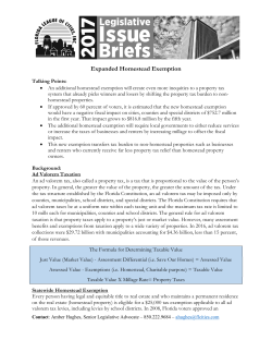 Homestead Exemption - Florida League of Cities
