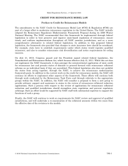 Credit for Reinsurance Model Law